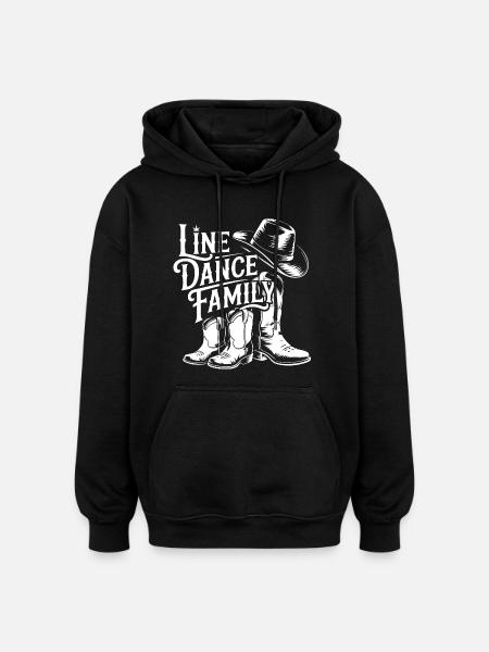 Line Dance Family Boots - Oversized Unisex Hoodie - black