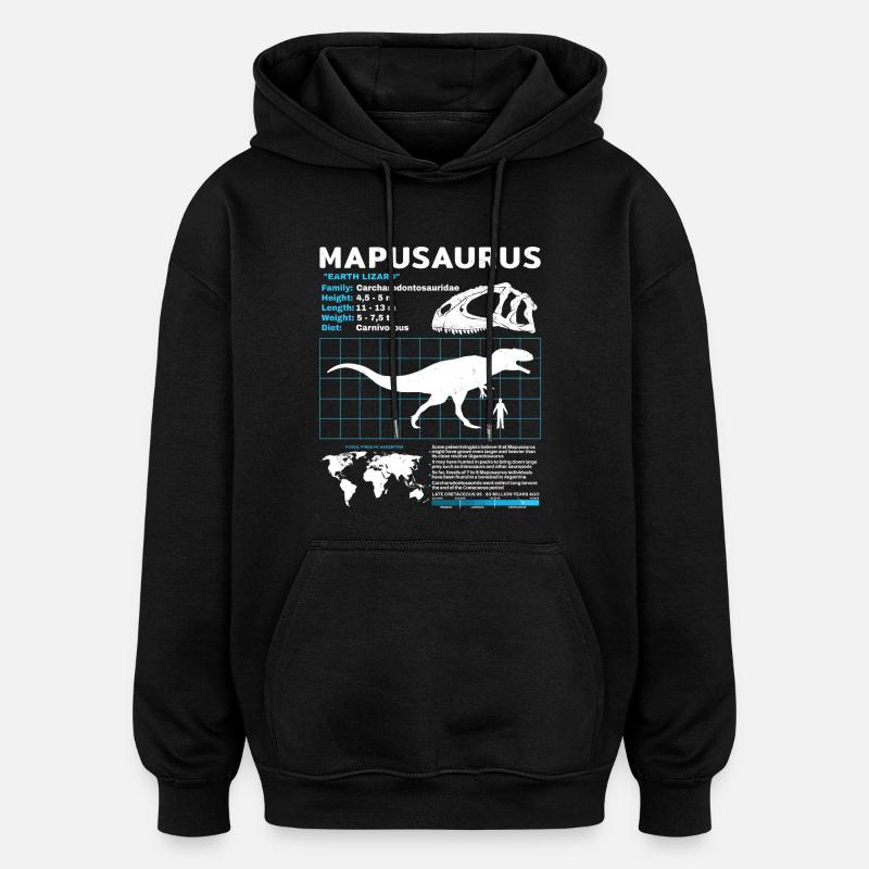 Fiche d’information sur Mapusaurus - Sweat à capuche oversize unisexe - noir