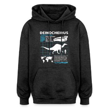 Fiche d’information de Deinocheirus - Sweat à capuche oversize unisexe - charbon - Devant - Noah (186cm)