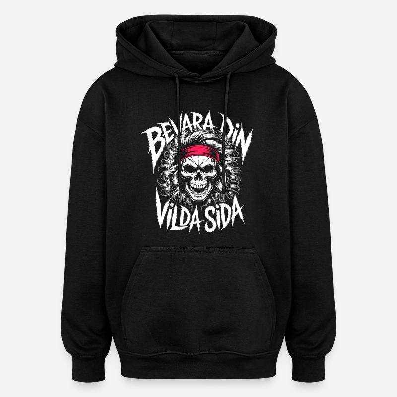 Crâne du Côté Sauvage - Sweat à capuche oversize unisexe - noir