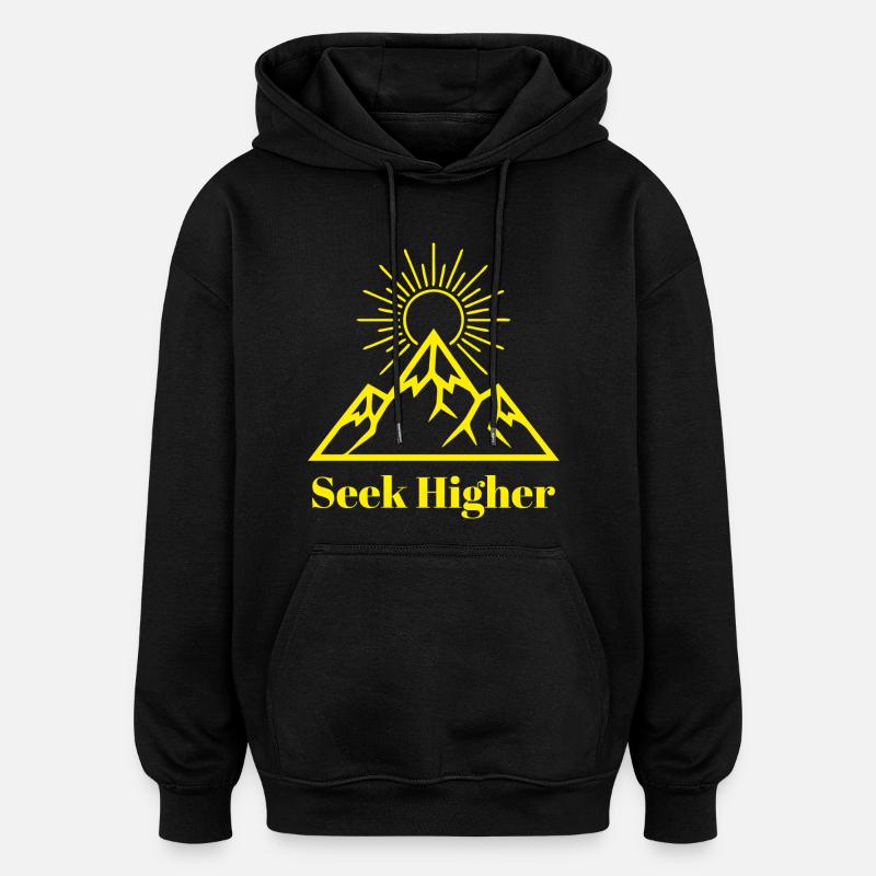 Suche nach höherem Gipfelglanz - Oversized Unisex Hoodie - Schwarz