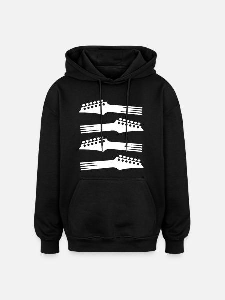 Gitarrenkopf-Silhouetten - Oversized Unisex Hoodie - Schwarz