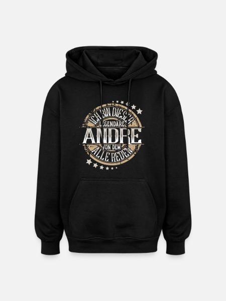 Andre - Oversized Unisex Hoodie - Schwarz