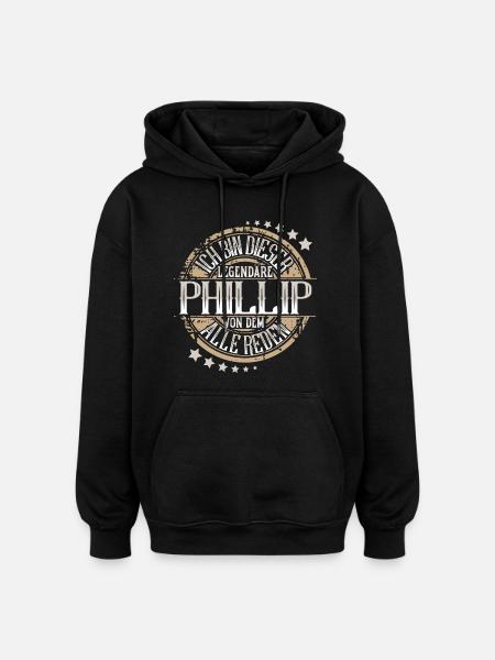 Phillip - Oversized Unisex Hoodie - Schwarz