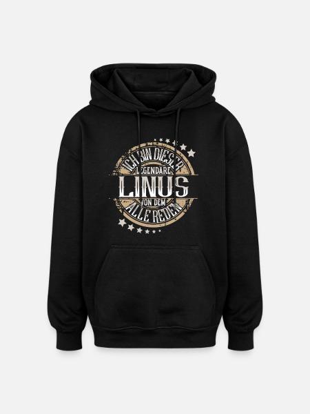Linus - Oversized Unisex Hoodie - Schwarz