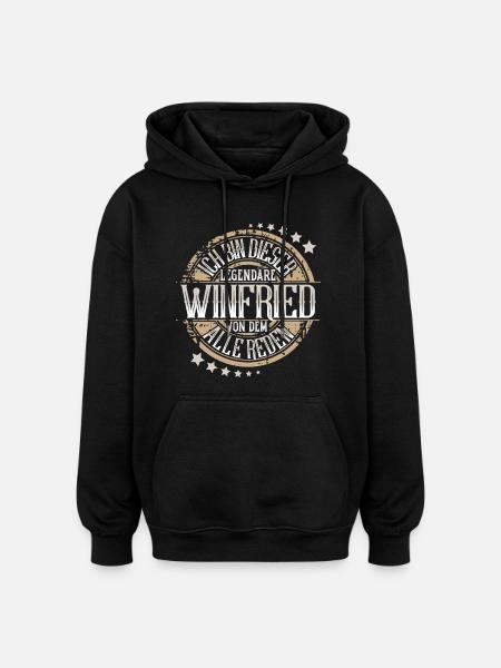 Winfried - Oversized Unisex Hoodie - Schwarz