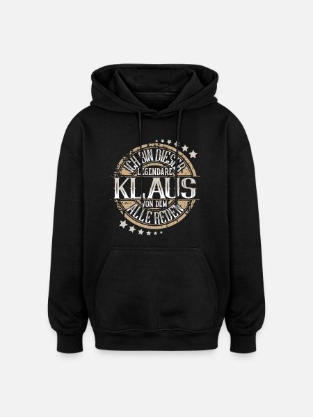 Klaus - Oversized Unisex Hoodie - Schwarz