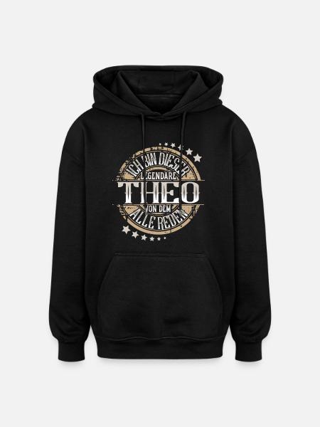 Theo - Oversized Unisex Hoodie - Schwarz