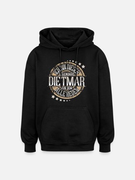 Dietmar - Oversized Unisex Hoodie - Schwarz