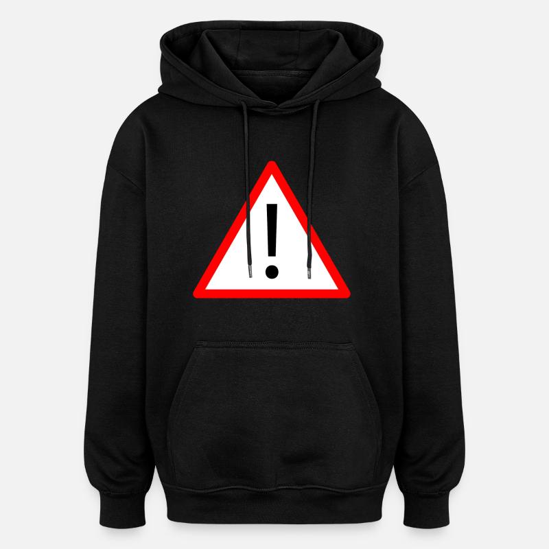 Attention! - Sweat à capuche oversize unisexe - noir