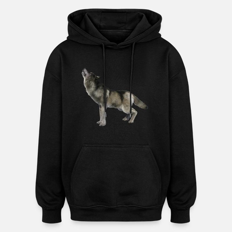 Loup - Sweat à capuche oversize unisexe - noir