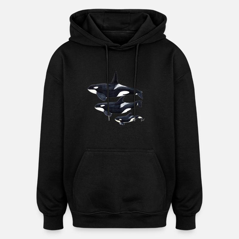 Orca - orque - arce - Sweat à capuche oversize unisexe - noir