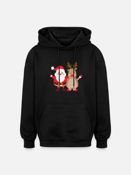 rudolph santa - Oversized Unisex Hoodie - Schwarz