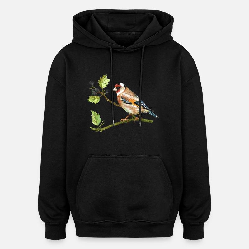 chardonneret - Sweat à capuche oversize unisexe - noir