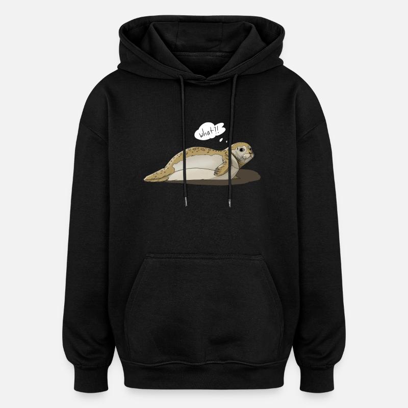 Robbe dit quoi?! - Sweat à capuche oversize unisexe - noir