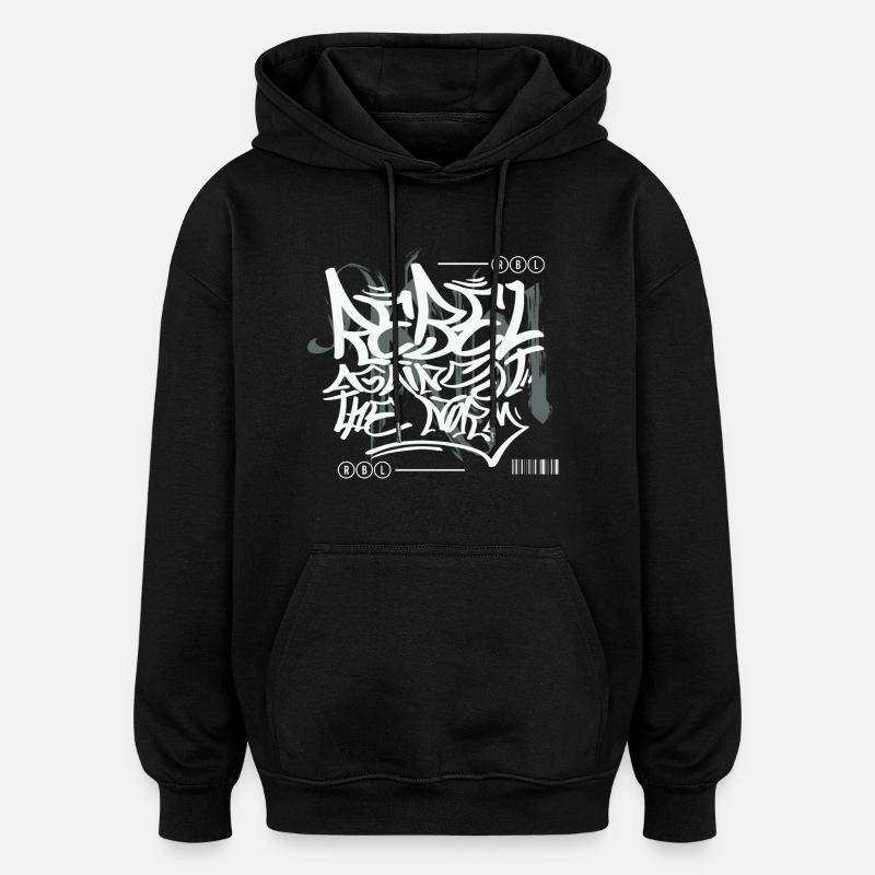 Graffiti urbain streetwear - Sweat à capuche oversize unisexe - noir