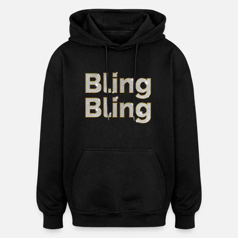 bling bling - Sweat à capuche oversize unisexe - noir