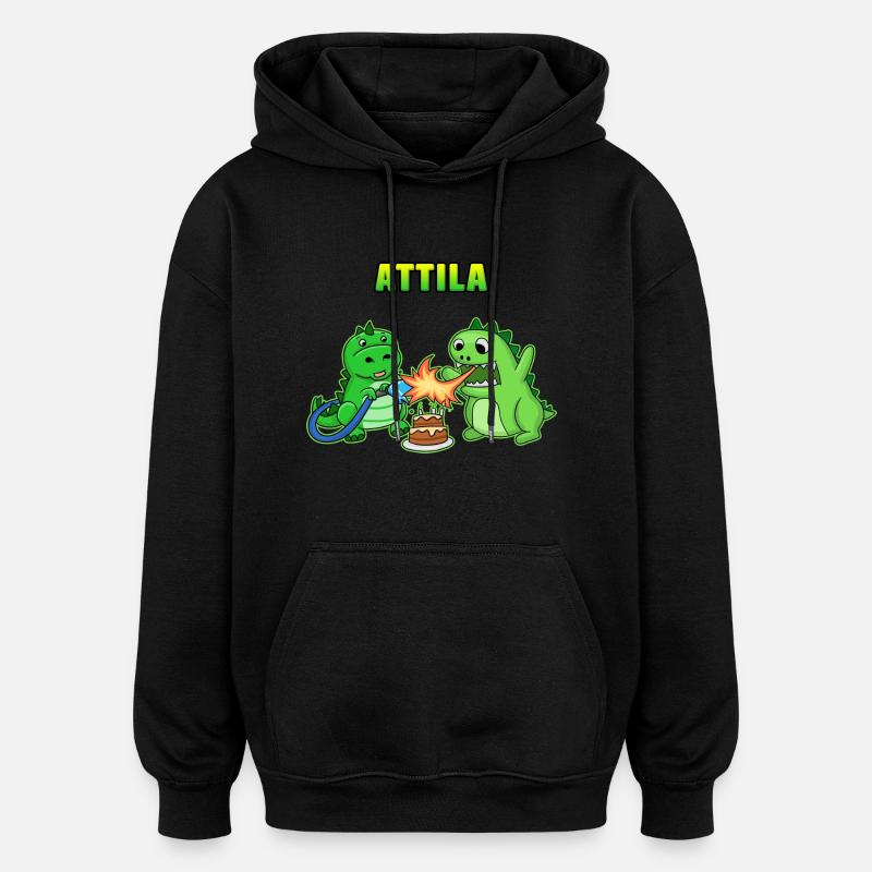 Cadeau d'anniversaire Attila - Sweat à capuche oversize unisexe - noir