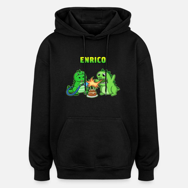 Enrico cadeau d'anniversaire - Sweat à capuche oversize unisexe - noir