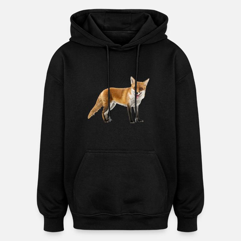 Renard - Sweat à capuche oversize unisexe - noir