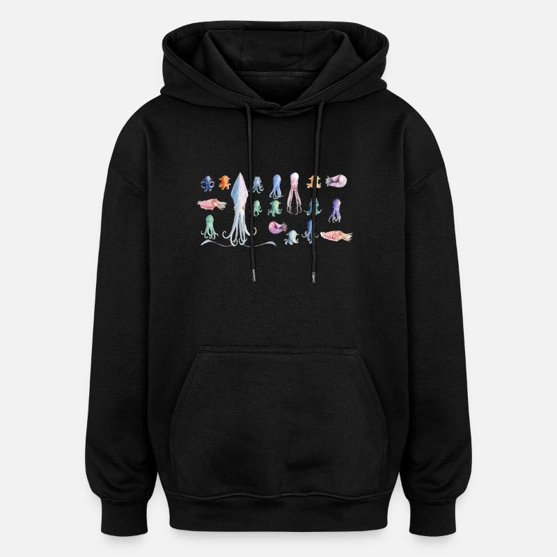 rapport de poulpe - Sweat à capuche oversize unisexe - noir