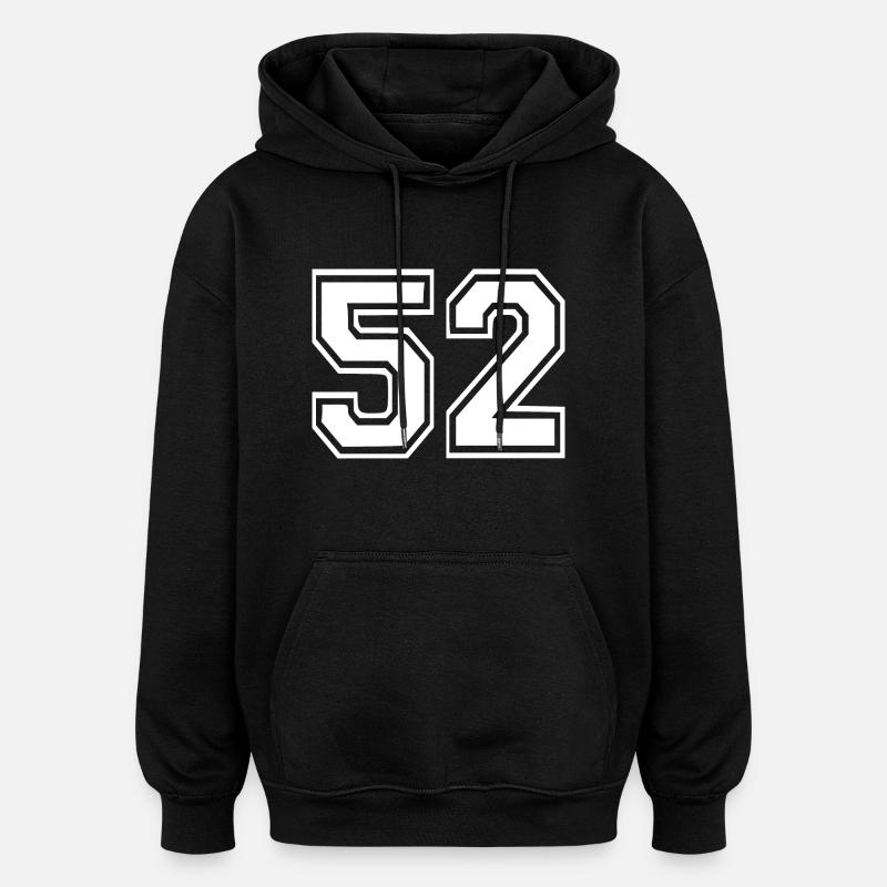 52 - Sweat à capuche oversize unisexe - noir