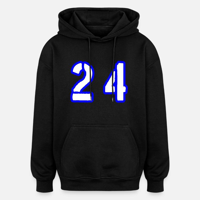 24 Symbole numérique - Sweat à capuche oversize unisexe - noir