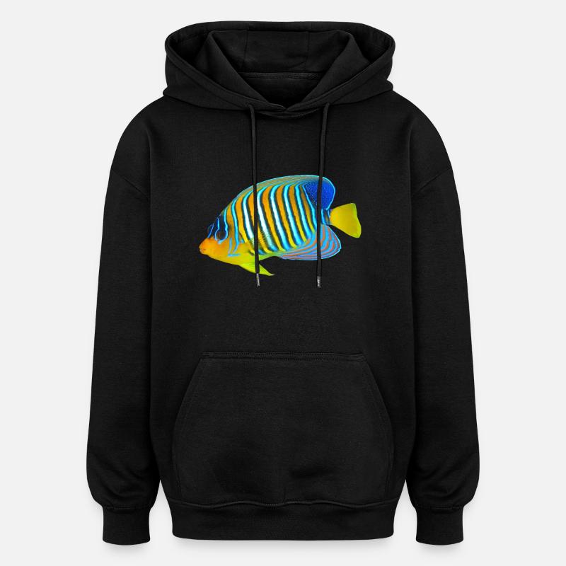 Fisch - Oversized Unisex Hoodie - Schwarz