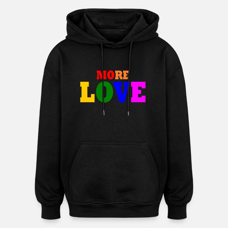 More love - Sweat à capuche oversize unisexe - noir