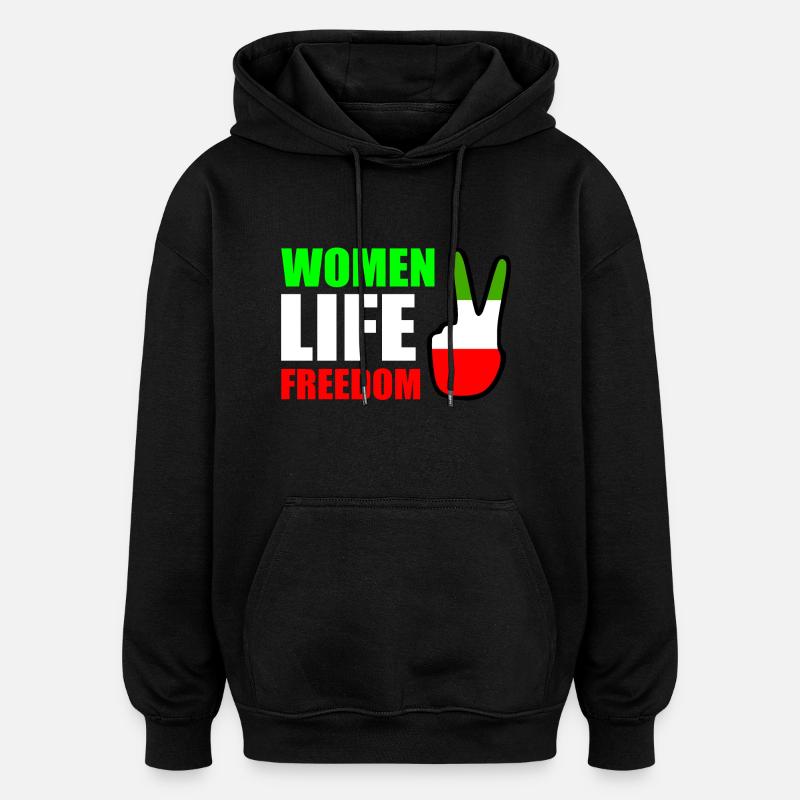 Women life freedom - Sweat à capuche oversize unisexe - noir