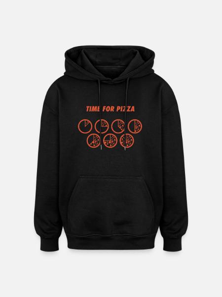 ZEIT FÜR PIZZA - Oversized Unisex Hoodie - Schwarz