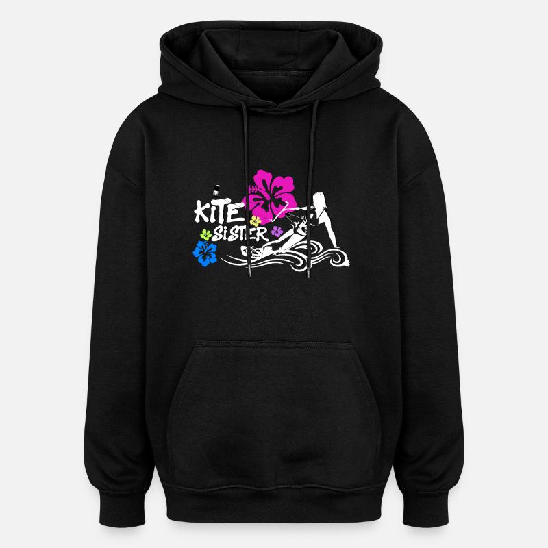 Kitesurf Kitesister - Sweat à capuche oversize unisexe - noir
