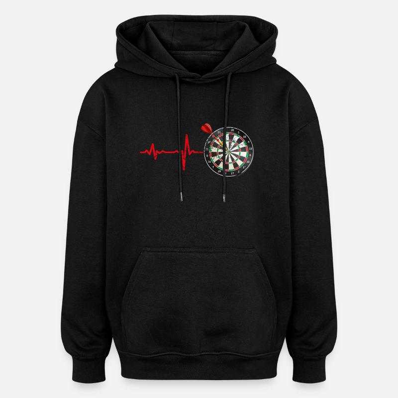 Cadeaux Heartbeat fléchettes - Sweat à capuche oversize unisexe - noir