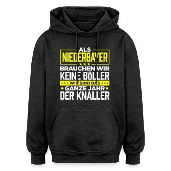 NIEDERBAYER - Böller - Oversized Unisex Hoodie - Anthrazit - Vorne - Noah (186cm)