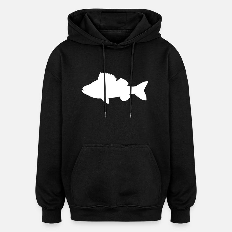 Fisch - Oversized Unisex Hoodie - Schwarz