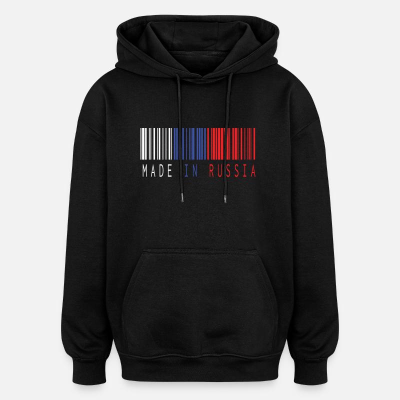 FAIT EN RUSSIE BARCODE - Sweat à capuche oversize unisexe - noir