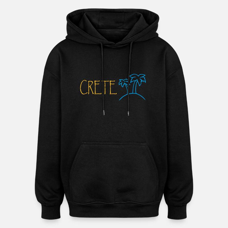CRETE CRETE HOLIDAYS - Oversized Unisex Hoodie - black