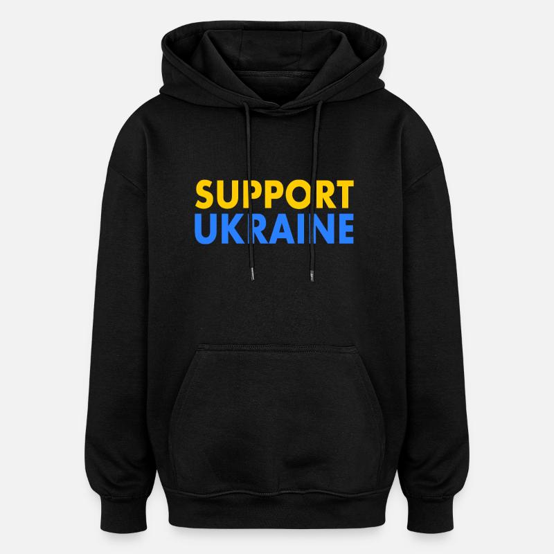 Support ukraine - Sweat à capuche oversize unisexe - noir