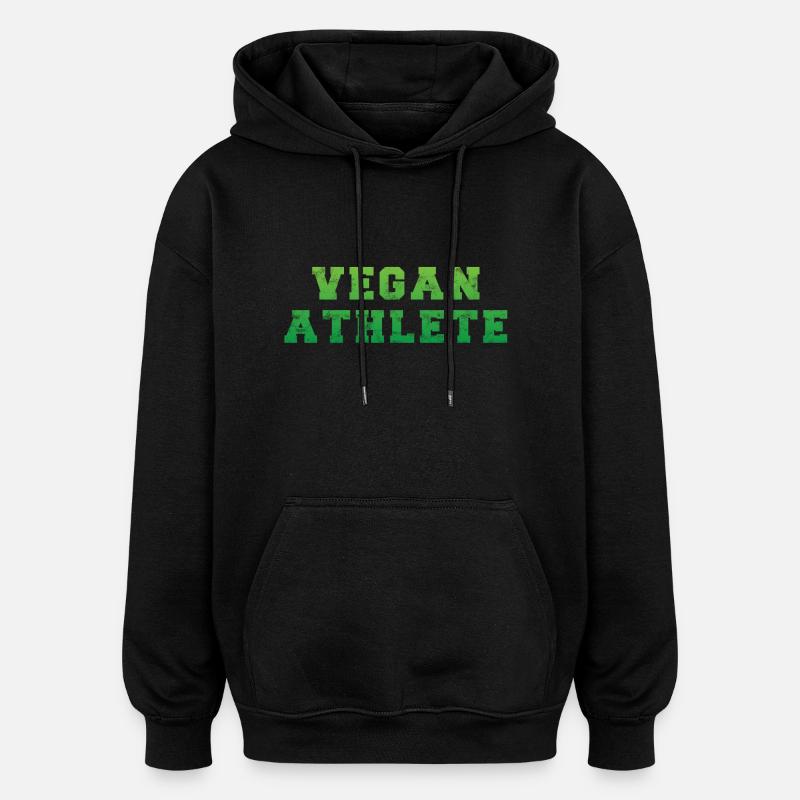 athlètes végétaliens - Athlète Vegan - Sweat à capuche oversize unisexe - noir