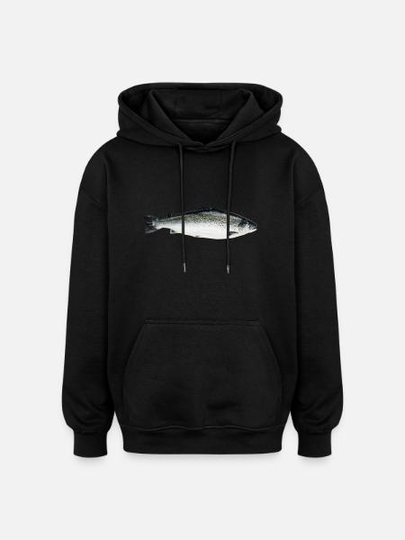 salmon - Oversized Unisex Hoodie - black