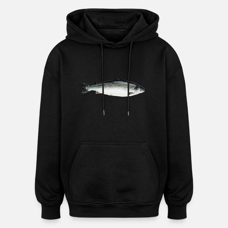 saumon - Sweat à capuche oversize unisexe - noir