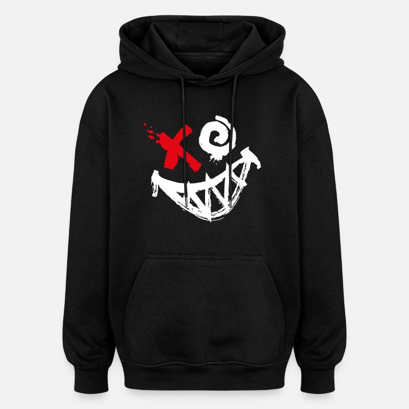 Purge Smilie Techwear Style - Sweat à capuche oversize unisexe - noir