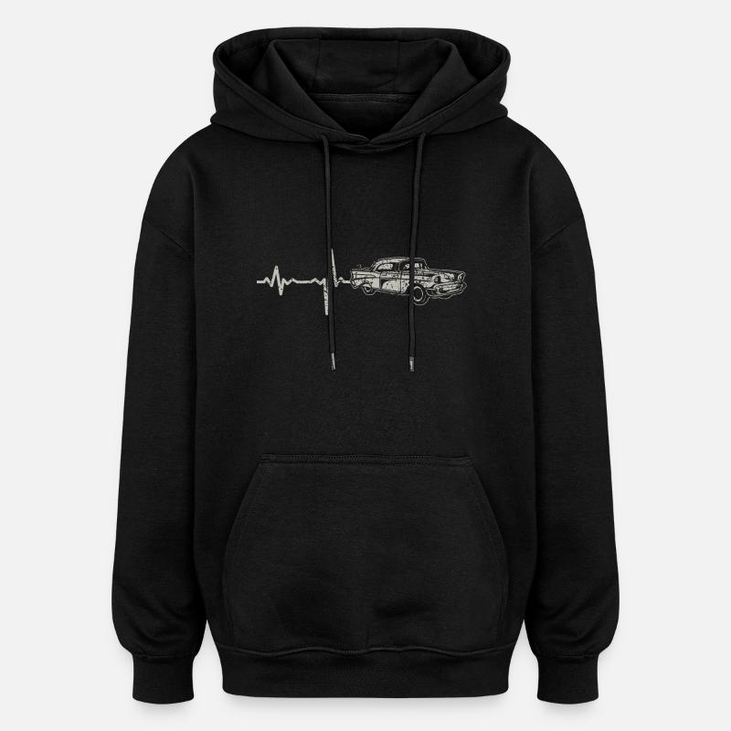 Shirt Cadeau cru Heartbeat - Sweat à capuche oversize unisexe - noir