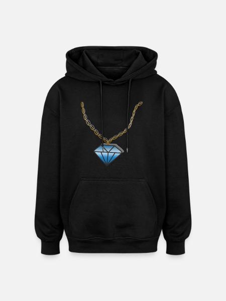 Chain Diamond - Oversized Unisex Hoodie - black