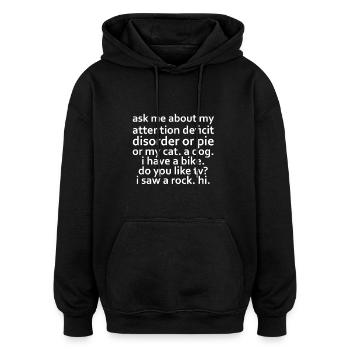 Lustige Sprüche - Oversized Unisex Hoodie - Schwarz - Vorne - Noah (186cm)