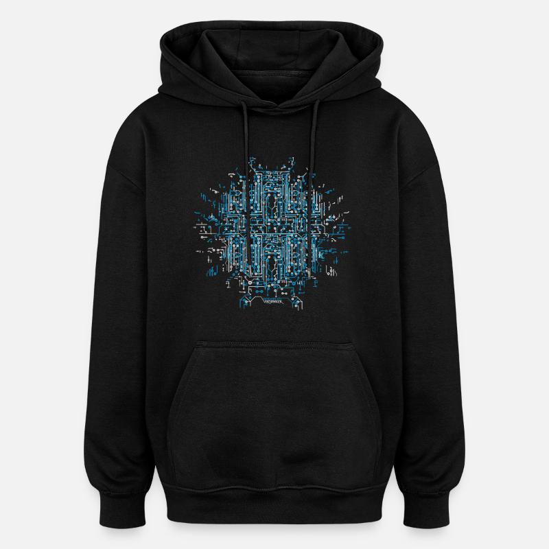 Circuit Board - Oversized Unisex Hoodie - Schwarz