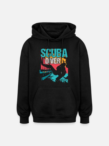 Diver Scuba Diving - Oversized Unisex Hoodie - black