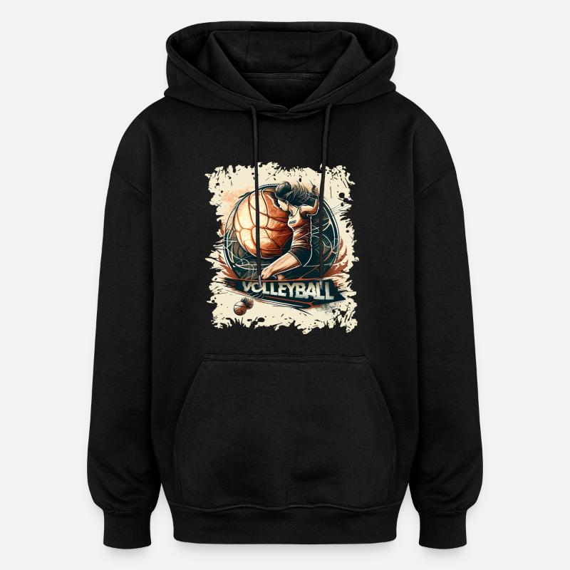 Volley-ball - Sweat à capuche oversize unisexe - noir