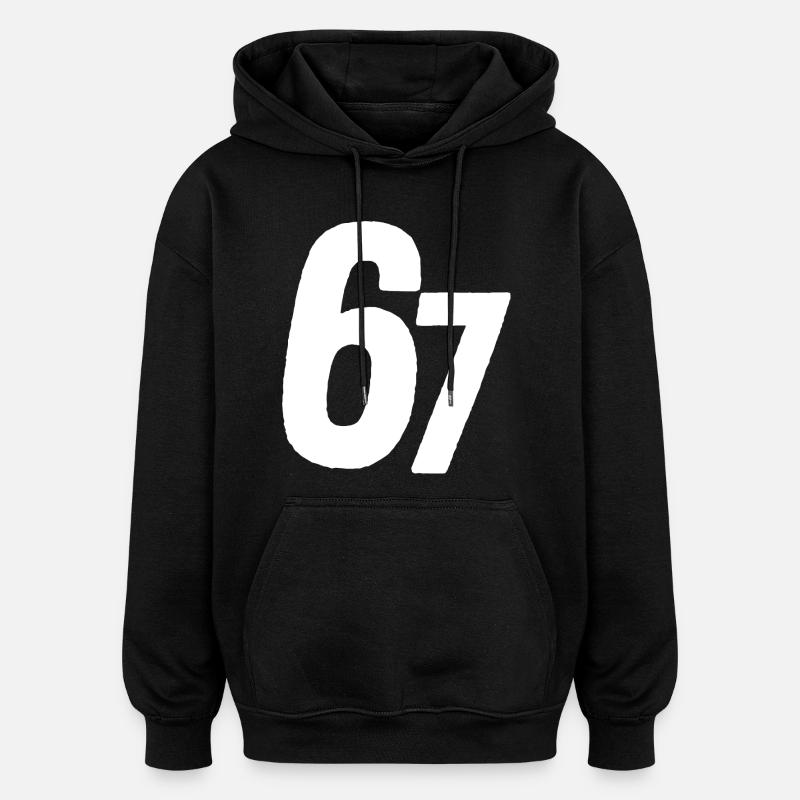 67 Six Sept - Sweat à capuche oversize unisexe - noir