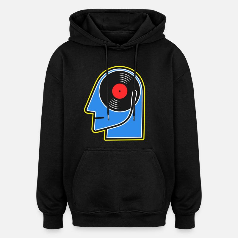DJ Head de l’album vinyle bleu - Sweat à capuche oversize unisexe - noir